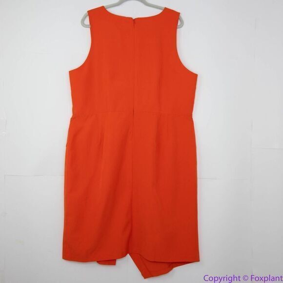 NEW Eloquii Orange Shift Sleeveless sheath Dress with‎ Asymmetric Wrap, 26 - Picture 6 of 16